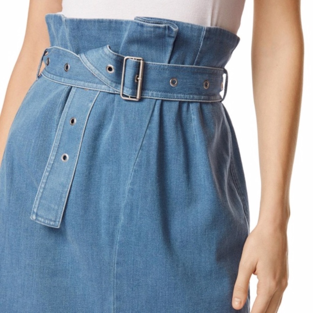 J Brand Tranquil Pleated High Waist Denim Skirt